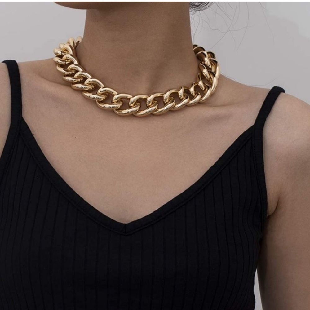 Chunky Punk Cuban Link Chain Choker Necklace